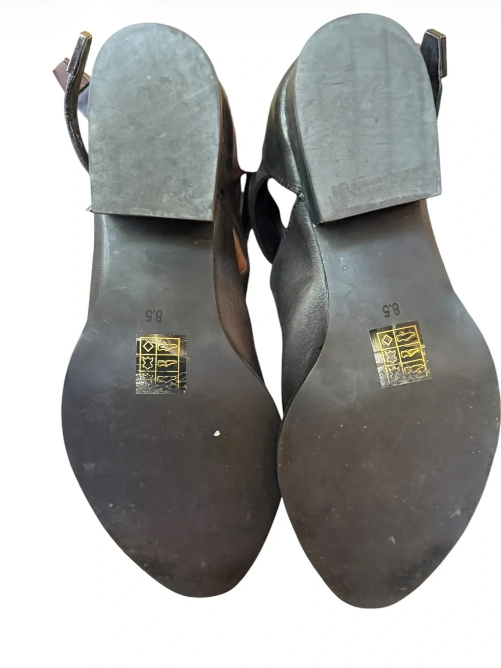 Ibiza Last Jeffrey Campbell Black Leather Cutout Ankle Boots 8.5 Gunmetal Buckle